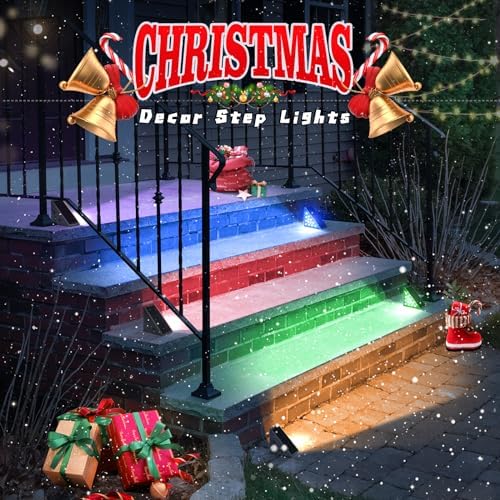 NIORSUN Solar Step Lights,12 Pack RGB Solid Color Changing Solar Stair Lights Outdoor Waterproof IP67 Auto On Off,Solar Lights for Steps,Stair,Patio,Yard,Porch,Front Door,Deck Decor - Image 2