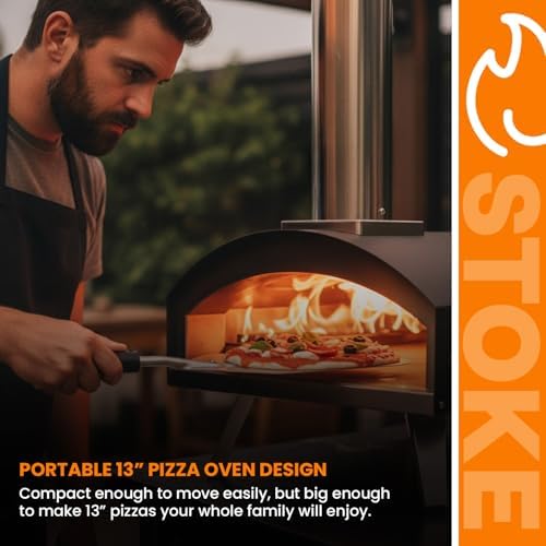 Stoke 13-Inch Wood Pizza Oven With Gas Burner, Peel, Rain Cover, and Cutter Included for Backyard, Camping, or Tailgating - Image 4