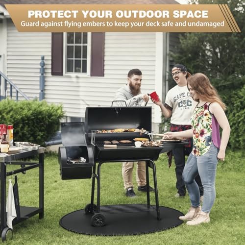 51" Fire Pit Mat for Solo Stove Bonfire - Round Fireproof Waterproof Under Grill Mat, Reusable Solo Stove Accessories for Deck Patio - Image 5