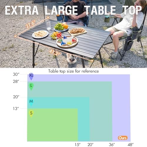 Portal Camping Table, Folding Aluminum Table with Carry Bag for Outdoor Use - Image 3
