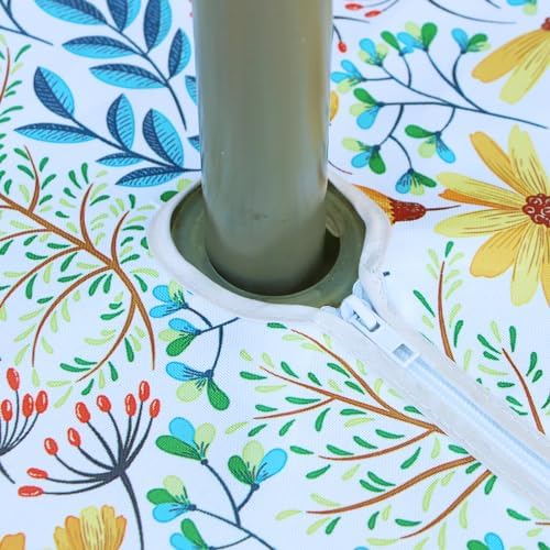 EHouseHome Outdoor and Indoor 60x84 inch Tablecloth with Umbrella Hole and Zipper, Waterproof Zippered Patio Cloths, Spring/Summer Table Covers for Backyard Circular Table/BBQs/Picnic - Image 4