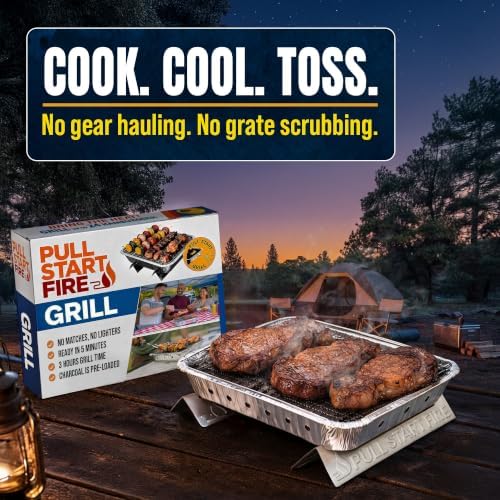 Pull Start Fire Grill, Natural Hardwood Charcoal, Portable 3hr Burn, 1 Pack - Image 6