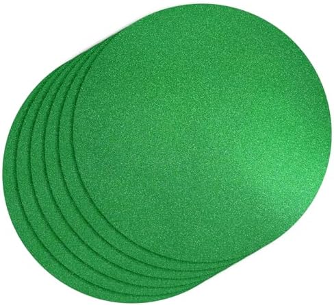 50 PCS Green Round Paper Charger Placemats 13x13Inch Glitter Disposable Table Doilies Table Mats Decor for St. Patrick's Day Mardi Gras Tropical Summer Birthday Dinner Party Table Setting by timecity