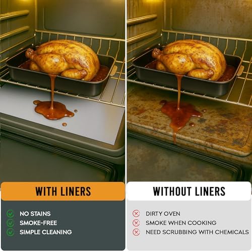 Oven Liners for Bottom of Oven - 17"x 25" Large Heavy Duty Non-Stick 3 Pack - Image 3