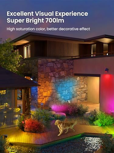 AUDERWIN Solar Spot Lights Outdoor Waterproof, 2 Packs, RGB - Image 2