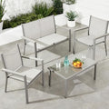Best Choice Products 4-Piece Outdoor Textilene Patio Conversation Set, Backyard Furniture w/Loveseat, Coffee Table, Steel Frame - Gray/Gray by BestChoiceProducts