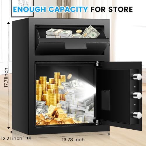 2.6 Cub Drop Safe for Business, Anti-theft Quick Place Safe with Drop Slot - Image 6