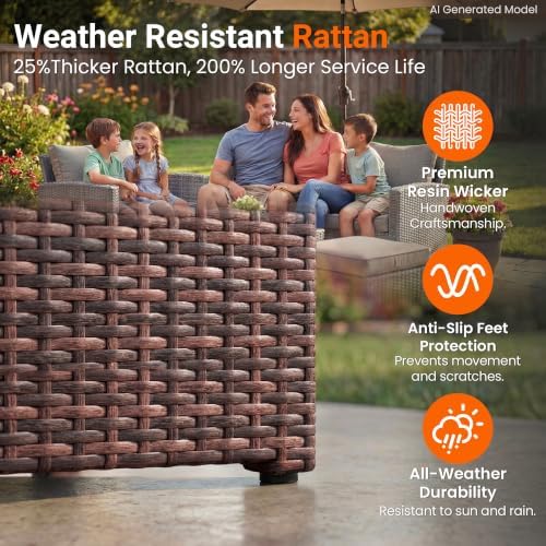 Wisteria Lane Patio Furniture Set, Wicker Outdoor Furniture for All Weather - Image 5