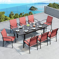 SUNSHINE VALLEY 9pc Patio Dining Set, Extendable Metal Table & 8 Chairs by SUNSHINEVALLEY