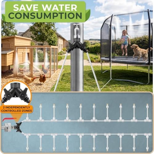 CARPATHEN Misters for Outside Patio with Flexible Rod Nozzles, 75 ft, White - Image 5
