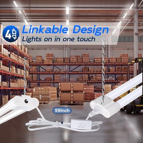 hykolity 4FT LED Shop Light, 42W [250W Equivalent],4400LM,5000K Daylight - Image 3