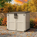 Outdoor Storage Box 36 Cu Ft with Lockable Doors, Portable Horizontal Outdoor Storage Shed -Waterproof Outdoor Storage Cabinet for Garden Brown-Beige by Unknown
