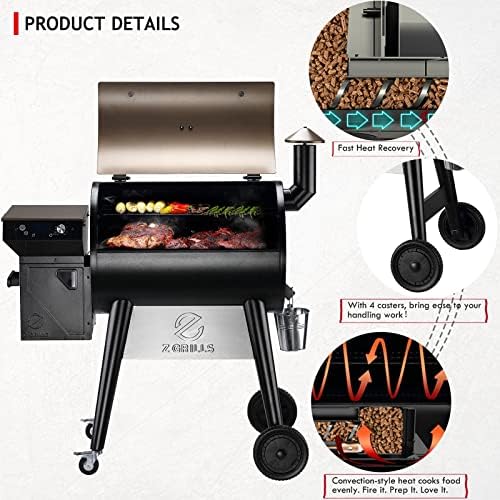 Z GRILLS 7002C Pellet Smoker, 697 sq in, LCD Screen,PID 3.0 - Image 4