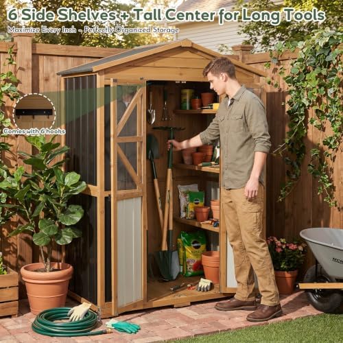 Extra Large Outdoor Storage Cabinet Weatherproof, Garden Shed with Shelves - Image 3