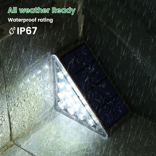 JOFIOS Solar Step Lights for Outside,8pack Solar Stair Lights Outdoor Waterproof IP67,Outdoor Deck Step Lights,Solar Outdoor Lights for Staircase,Patio,Front Step(Cool Brown) - Image 3