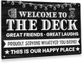 BEASTZHENG Welcome to The Deck Metal Sign Backyard Decor Outdoor Wall Art by BEASTZHENG