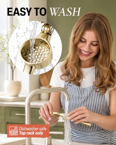 Zulay Kitchen Metal Garlic Press Garlic Mincer Tool Stainless Steel, Gold - Image 6