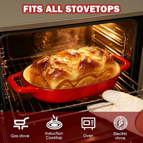 Wdmiya Dutch Oven for Sourdough Bread Baking, Shallow Base & Dome Lid 5 QT - Image 5