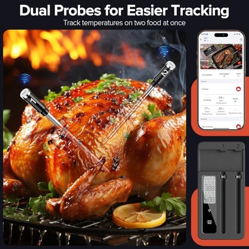 Smart Wireless Meat Thermometer, 2 Probes, WiFi Base with Magnetic Mount - Image 4