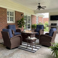 LayinSun 7 Pieces Outdoor Patio Furniture Set with Fire Pit Table by LayinSun