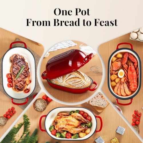 5-Quart Oval Dutch Oven for Bread Baking - Image 2