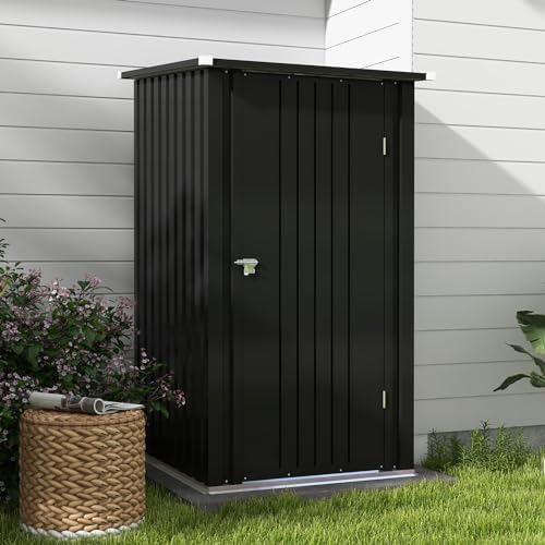 Patiowell 3 x 3 FT Outdoor Storage Shed, Black - Image 2