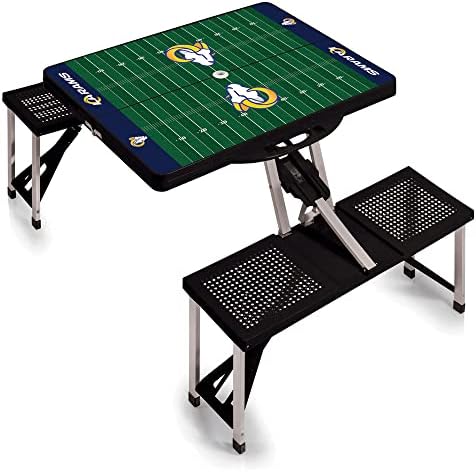 Picnic TIME NFL Football Field Folding Picnic Table, Camping Table, Outdoor Table with Umbrella Hole by PicnicTimeFamilyofBrands