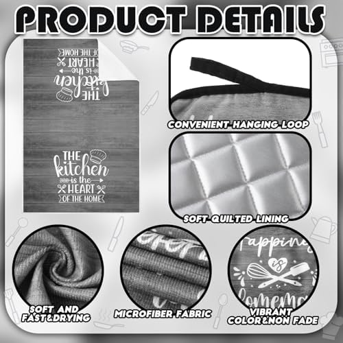 Sratte 6 Pcs Kitchen Decor Accessories Set, Kitchen, Dark Gray Wood - Image 6