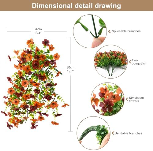 ZFProcess Artificial Fall Fake Flowers for Outdoor Fall Decoration - Image 2
