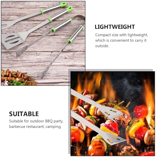 Stainless Steel BBQ Grill Tongs Set, Professional Barbecue Cooking Tool - Image 7