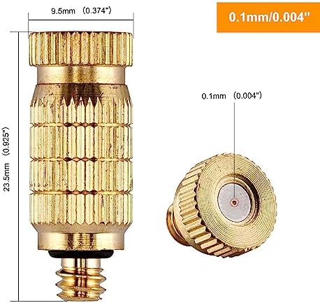 20pcs High Pressure Atomizer Nozzle Brass Misting Nozzles for Outdoor Cooling System, Landscaping, Greenhouse Irrigation, Air Humidification, Anti-Drip Fogging Spray Head(0.004"/0.1mm) - Image 2