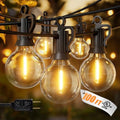 Brightown Outdoor String Lights, 100FT 50+2 G40 Bulbs Shatterproof Patio Lights, IP65 Waterproof Dimmable Hanging Connectable Globe LED Outdoor Lights for Backyard, Bistro, Porch, Deck, Balcony by Brightown