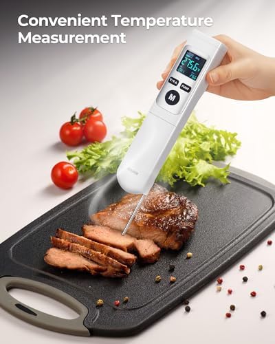 ERICKHILL Infrared Thermometer Gun with Meat Probe, 2-in-1 Temperature Gun with Laser for Cooking, Thermometer Gun for Grill, Pizza, Meat, BBQ, HVAC - Image 5