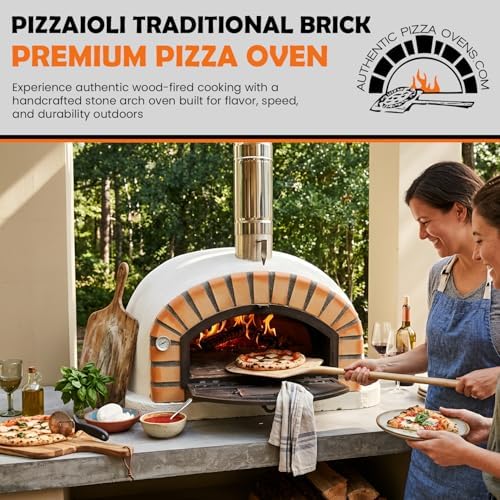 Authentic Pizza Ovens Pizzaioli Traditional Brick Premium Wood-Fired Pizza Oven, Handmade in Portugal, Triple-Insulated, Drop-Down Door, Viewing Window, Thermometer & Baking Dish Included - Image 3