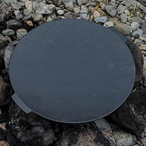 18" Cast Iron Griddle, Round Iron Pan, Portable Campfire Grill with 3 Removable Legs for Outdoor BBQ Cooking, Grilling and Frying Outdoor Camping - Image 4