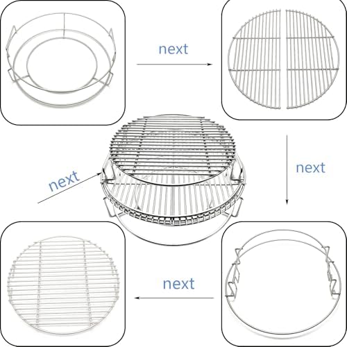 Multi-Level Cooking Grate System for BGE, Big Green Egg Large, Char-Griller AKORN, Kamado Joe Classic 18" Charcoal Grill - Image 3