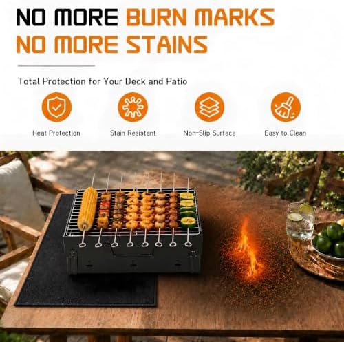 RICHIE 48 x 30 Inch Under Grill Mats for Outdoor Grill, Double-Sided Fireproof BBQ Grill Mat, Waterproof Oilproof Heavy-Duty Protector for Charcoal Gas Grills, Fire Pits, Deck, Patio and Lawn - Image 4
