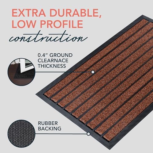 ubdyo Extra Durable Door Mat Outside Entrance (32" x 20", Bright Burgundy) - Image 4