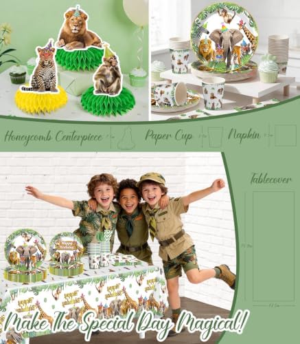 272Pcs Safari Birthday Decorations, All-in-One Decor Set for 25 Guests - Image 5