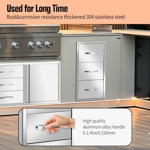 Outdoor Kitchen Drawers 16W x 28H x 20D Inch, Flush Mount Access BBQ Island Drawers for Outdoor Kitchens or Patio Grill Station - Image 4