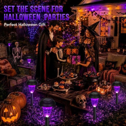 GIGALUMI Solar Halloween Lights Outdoor Waterproof Pathway Lights, 12 Pack - Image 5