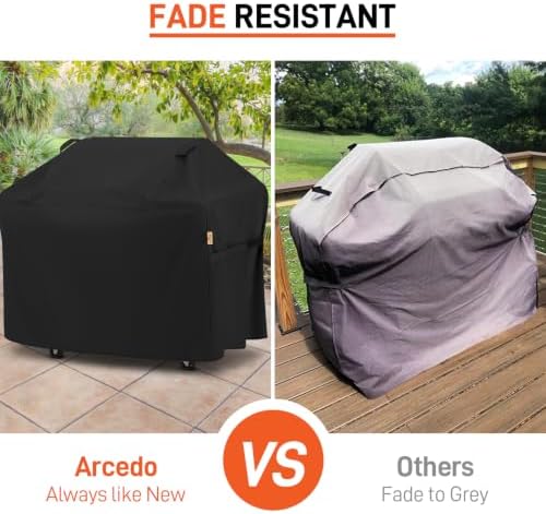 Arcedo Waterproof Outdoor Grill Cover 64 Inch Compatible with Weber, Black - Image 3