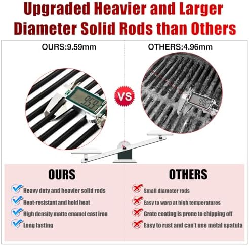 66097 Genesis ii E-410 Grill Grates Replacement Parts for Weber Genesis ii 400 Series II E-410 II SE-410 E-435 S-435 66089 GS4 Cooking Grates Accessories Kitchenaid 740-0781 720-0856V Cast Iron Grids - Image 5