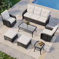 Aoxun 7-Piece Wicker Rattan Patio Furniture Set with Thick Cushions by Aoxun