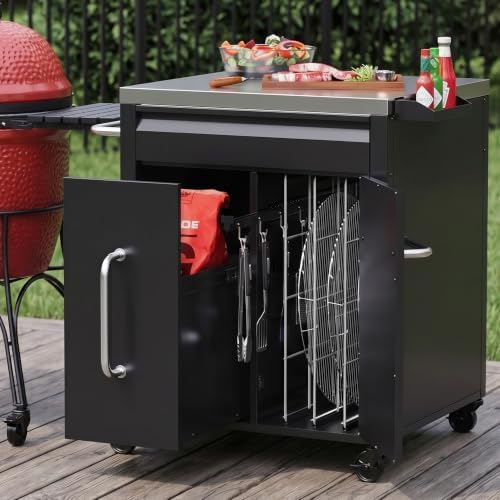 GDLF Outdoor Grill Cart, BBQ Tool Organizer with Storage by GDLFGoodLife