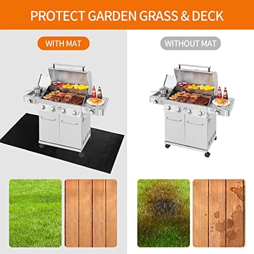 Under Grill Mats for Outdoor Grill - 48x40 Inch BBQ Mat for under Barbecue - Double-Sided Fireproof Patio & Deck Protector Mat - Fire Pit Mat -Oil-Proof Grill Floor Pads - Stove Mat Patio Accessories - Image 4