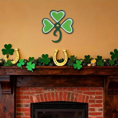 YEAHOME St Patricks Day Shamrock Wall Decorations, 11'' Metal Clover Wall Art Decor, Lucky Shamrock Yard Garden Decor Hanging for Home Front Door, Kitchen, Bathroom, Bedroom, Indoor & Outdoor - Image 7