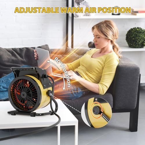 Outdoor Heater for Patio, 1500W Electirc Greenhouse Heater, Yellow - Image 4