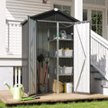 Aoxun Vertical Outdoor Storage Cabinet 3.5’x2’ with Floor & Shelves Black by Aoxun