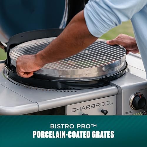 Charbroil Bistro Pro 2-in-1 Gas & Charcoal Grill with 240 Sq. In. Cooking Space, Compact Black Grill for Patio & Balcony - Image 6